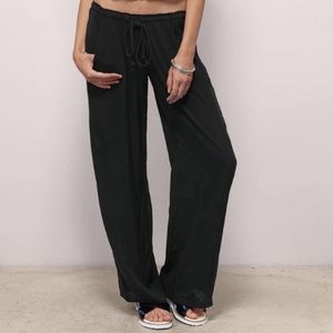 Black linen lounge pants